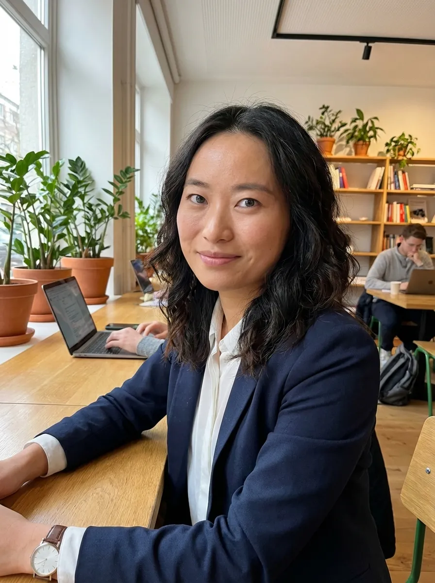 Portrait of a woman from a game studio sharing a review about promoting Telegram Mini Apps using AdsGram and UA campaign performance with $0.21 CPI