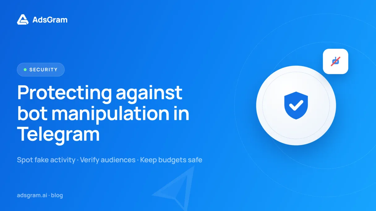 A visual representation of security measures against bot manipulation in Telegram, featuring a shield and digital elements.
